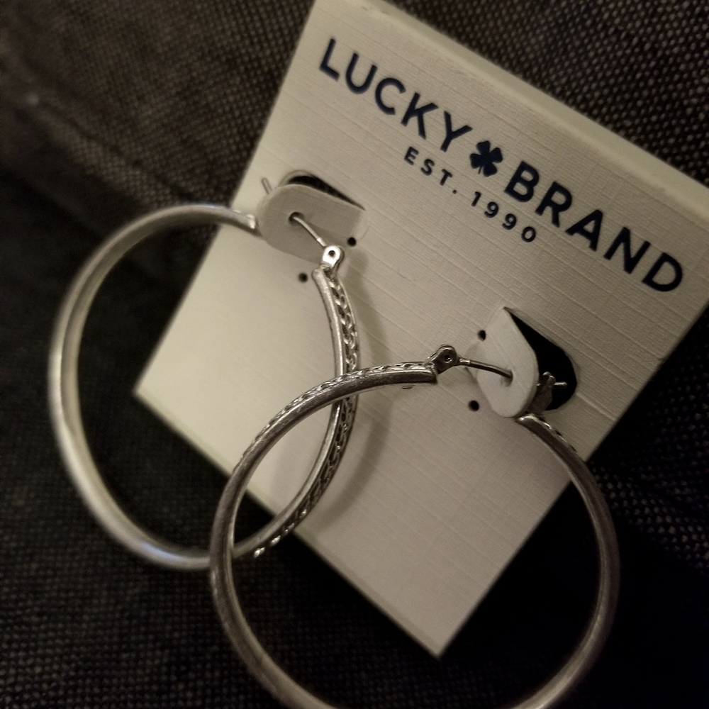 Lucky Brand silver hoop earrings